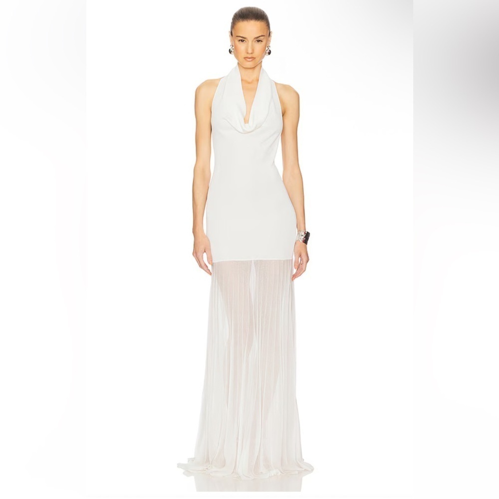 Elegant White Halter Dress